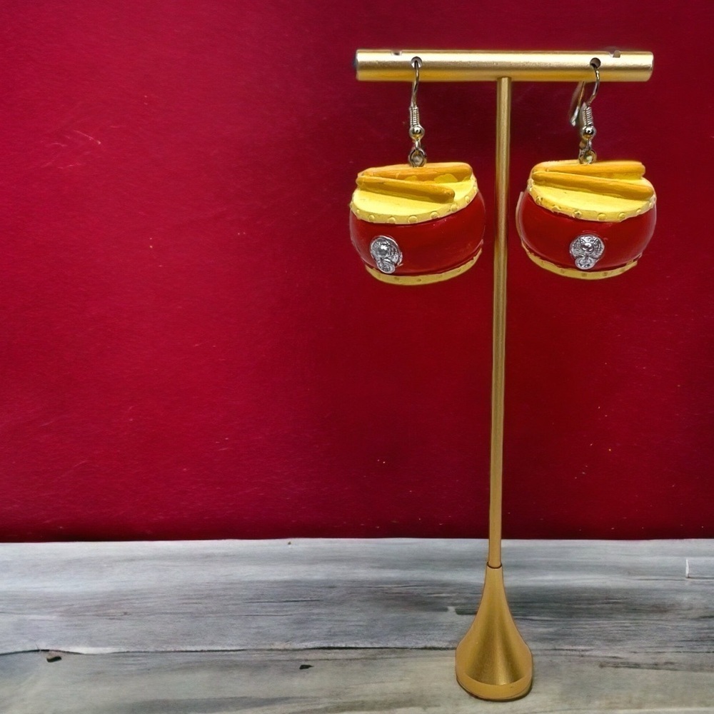 Strike a Chord: Adorable Bass Drum Dangle Earrings for Every Music Lover!🥁 NWT